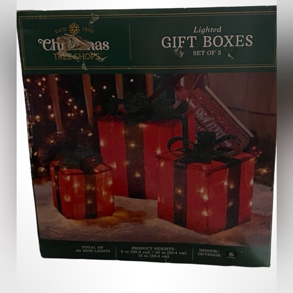 Christmas ..  lighted gift boxes set of three - Picture 1 of 3